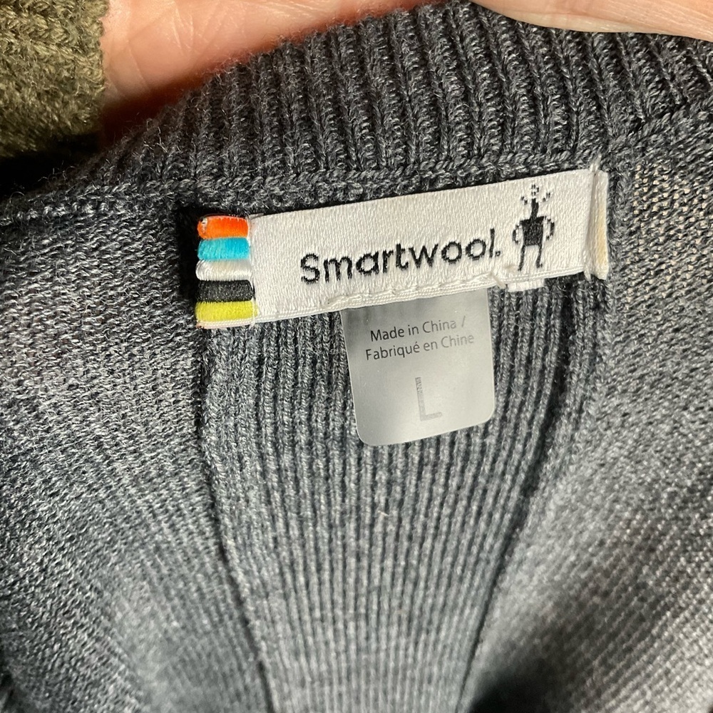 Smartwool Grey Round Neck Split Hem Pullover Knit… - image 4